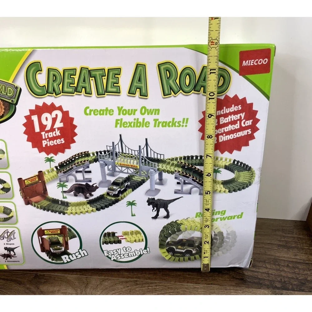 Create A Road Dino Track Dinosaur World 142 Track Pieces 1 Car 2 Dinos & More